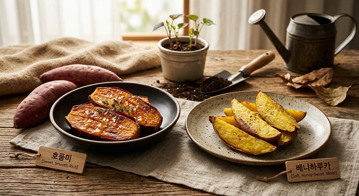 호풍미 vs 베니하루카, 품종별 고구