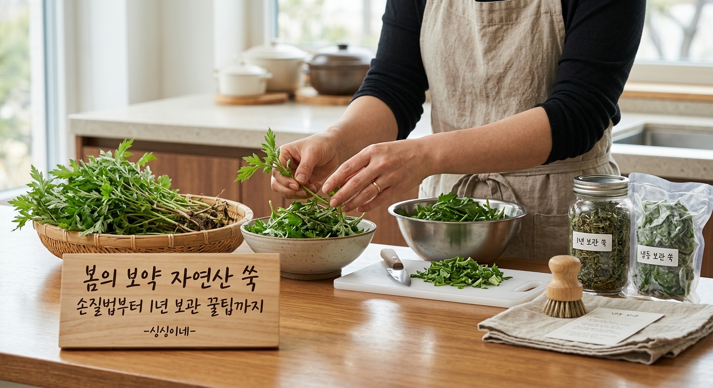 봄의 보약 자연산 쑥 손질법부터 1년